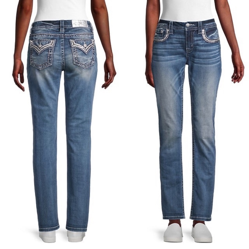 Miss Me Jeans Mid Rise Easy Straight Leg Relaxed